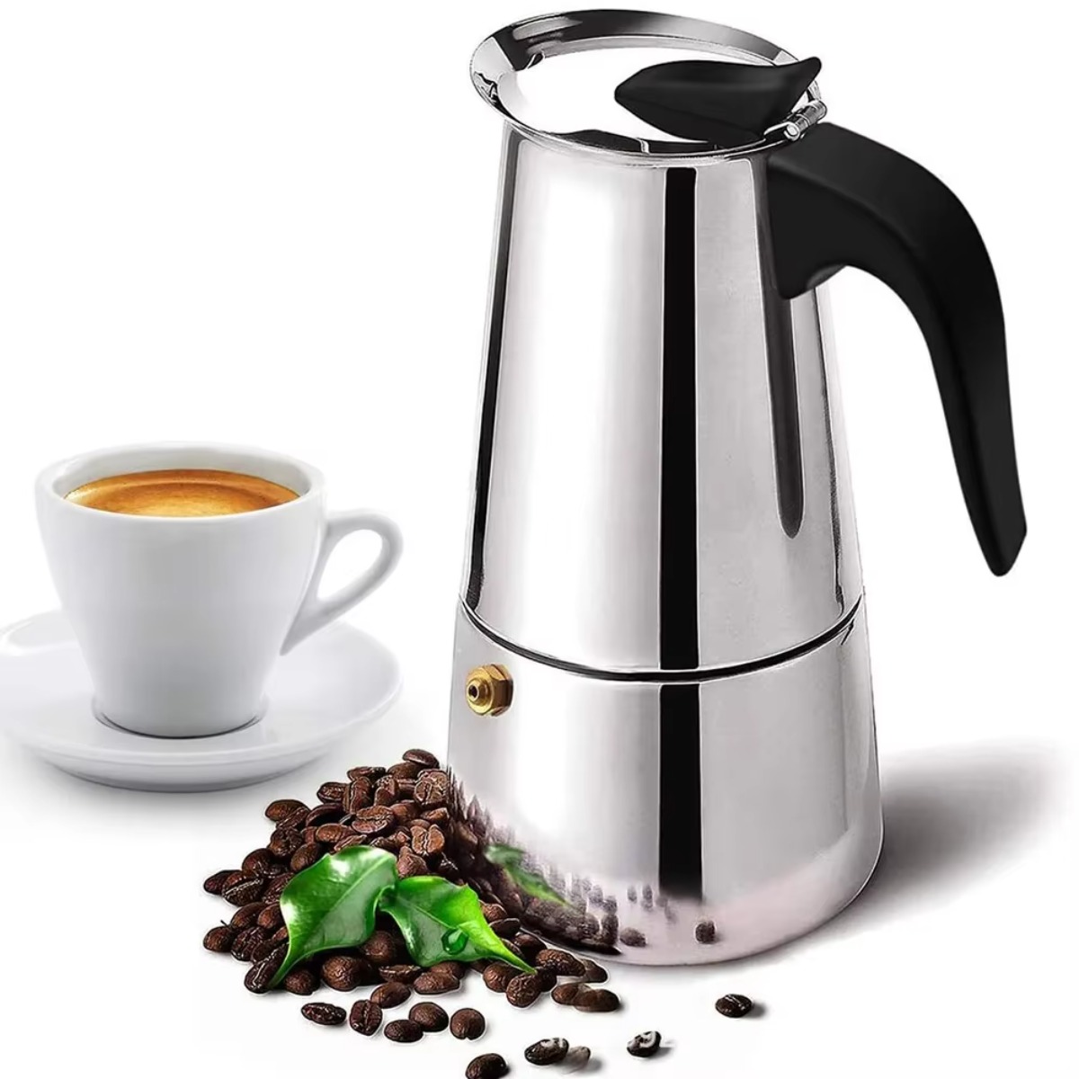 Coffee Tea Pot - Pembuat Kopi Mocha Portabel dari Baja