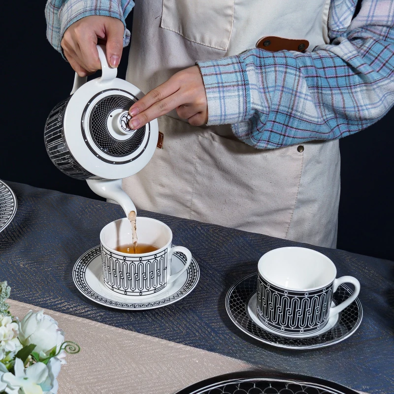 Tea Coffee Pot Set - Set Teh Gaya Eropa Sederhana, Cangkir