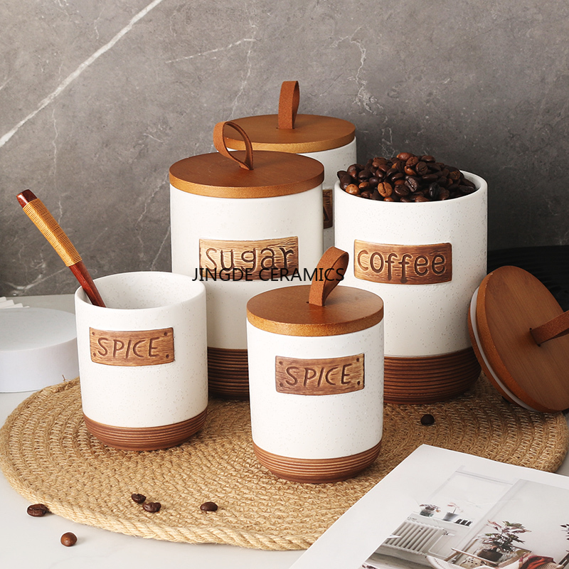 1 Buah Toples Keramik Tersegel - Tea Coffee Sugar Container ulasan dan harga