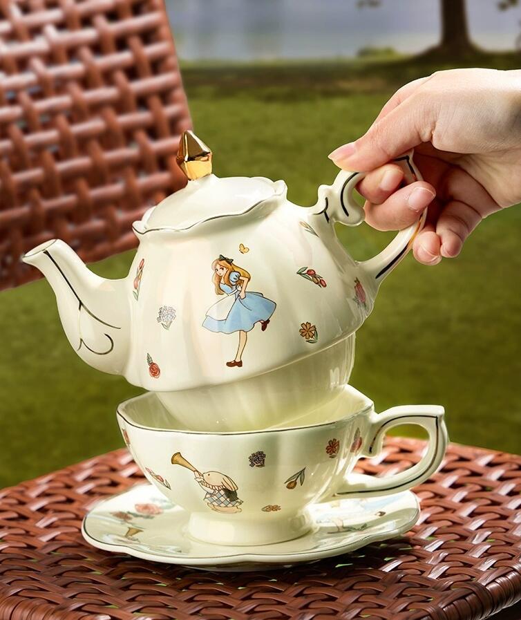 Set Teh dan Kopi Keramik Alice - Tea Coffee Pot Set ulasan dan harga