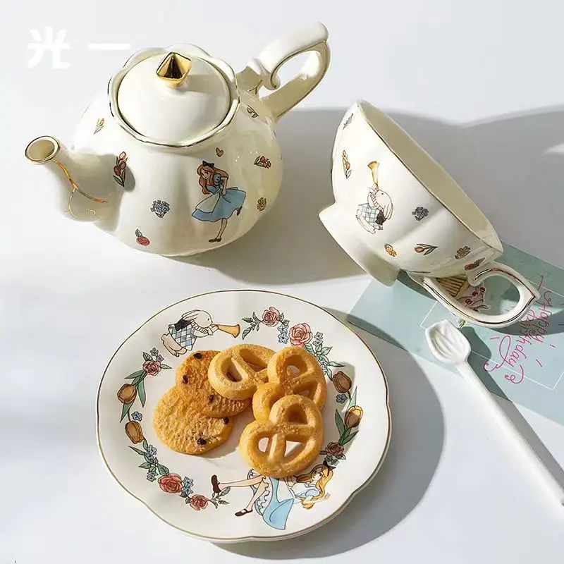 Set Teh dan Kopi Keramik Alice - Tea Coffee Pot Set ulasan dan harga