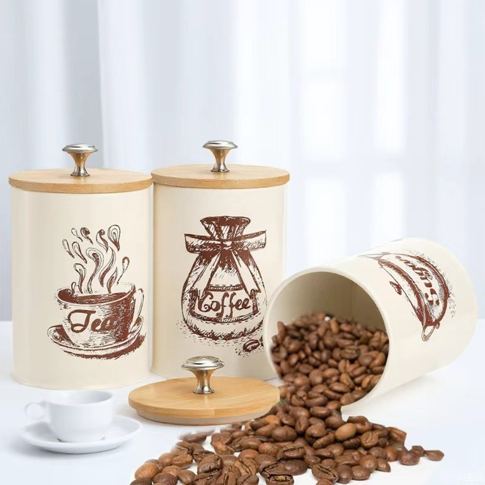 3 Buah Set Kaleng Kopi Logam K - Coffee Tea Sugar Container Set ulasan dan harga