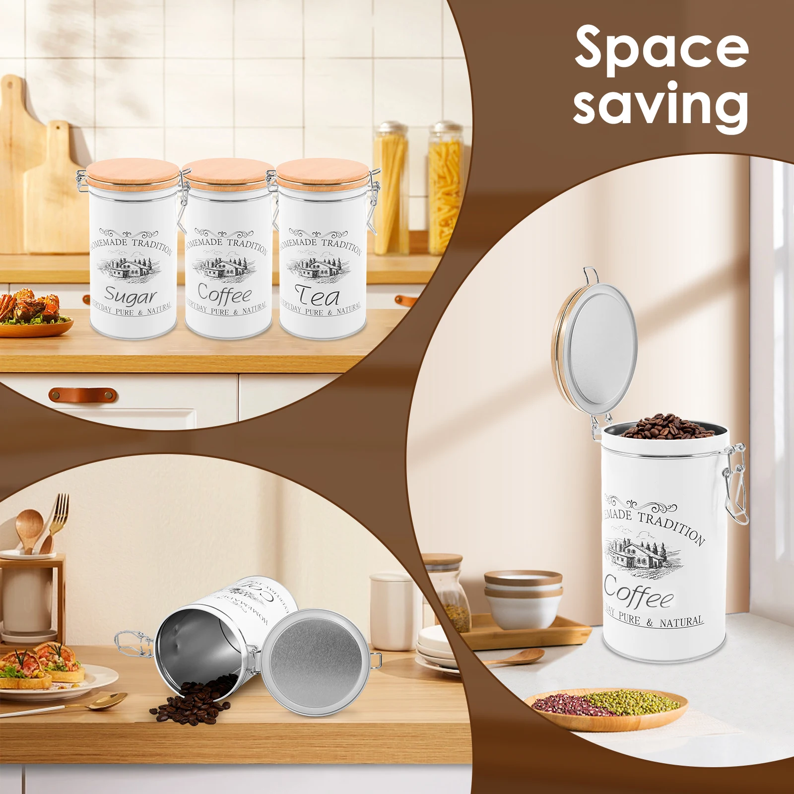 3 Buah/Set Wadah Teh Kopi Gula - Tea Coffee Sugar Container ulasan dan harga