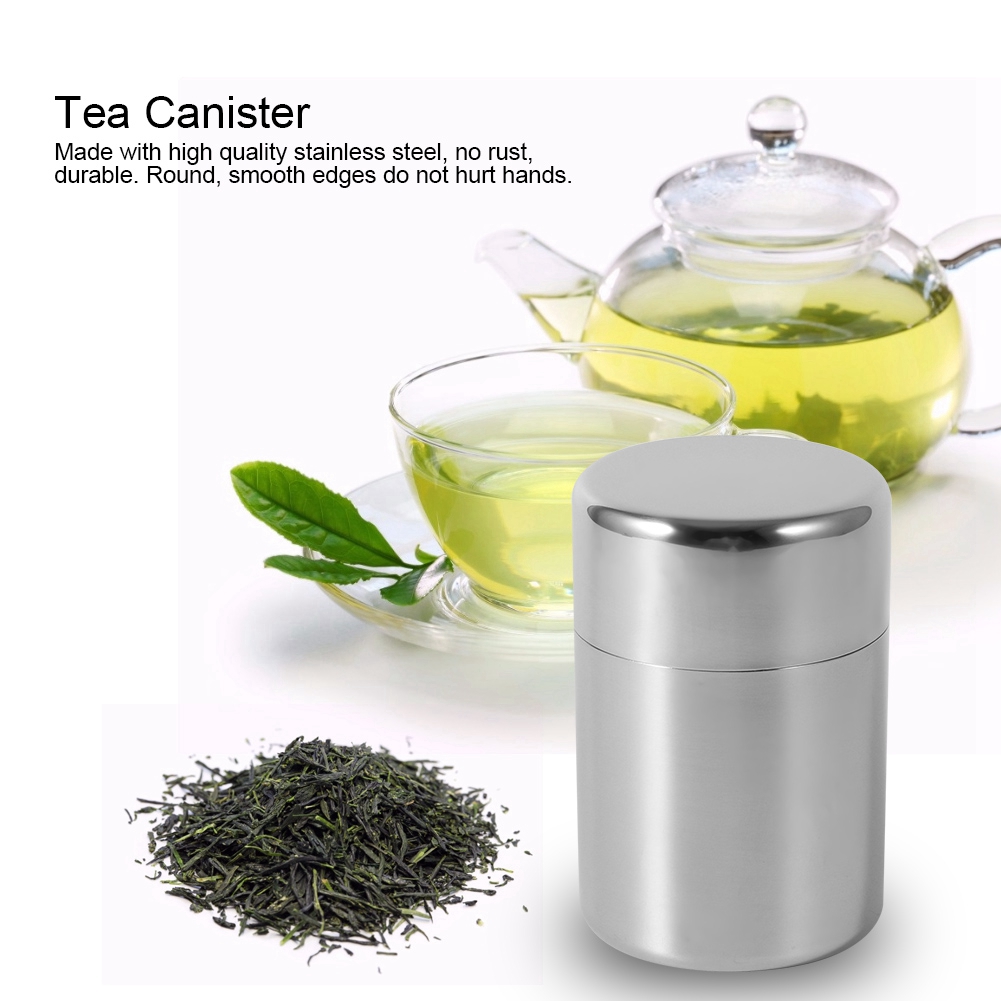 Kaleng daun teh Stainless Stee - Tea Coffee Sugar Container ulasan dan harga