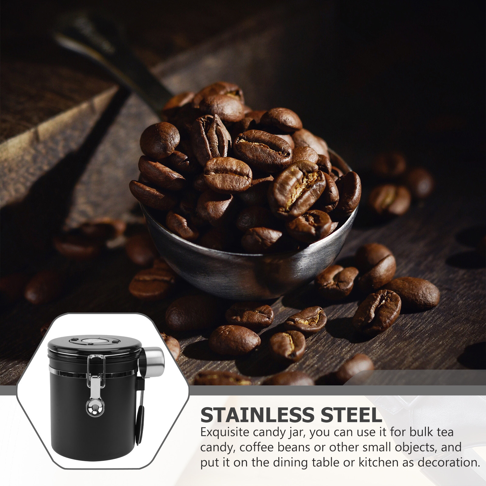 1 buah wadah penyimpanan biji  - Tea Coffee Sugar Container ulasan dan harga