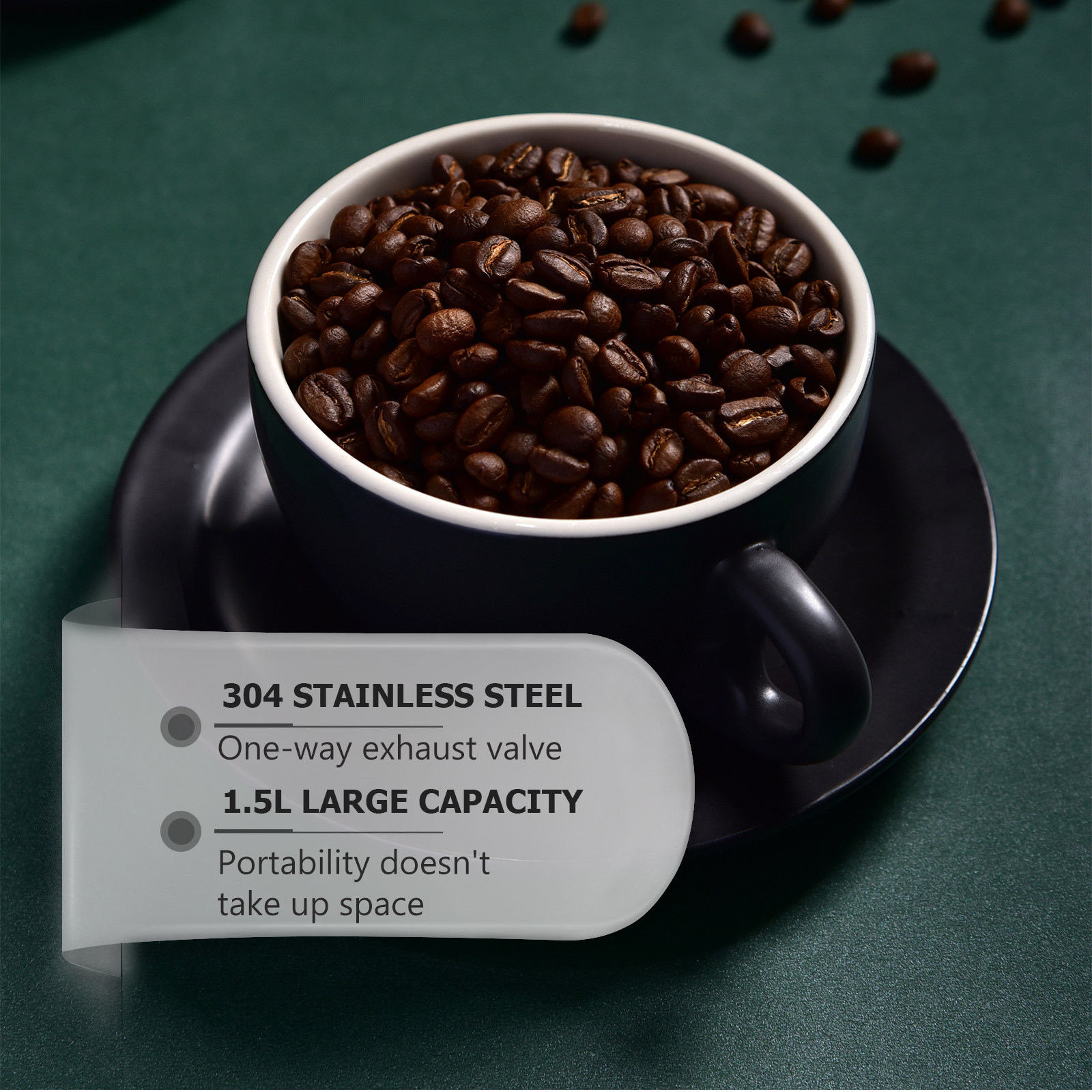 1 buah wadah penyimpanan biji  - Tea Coffee Sugar Container ulasan dan harga