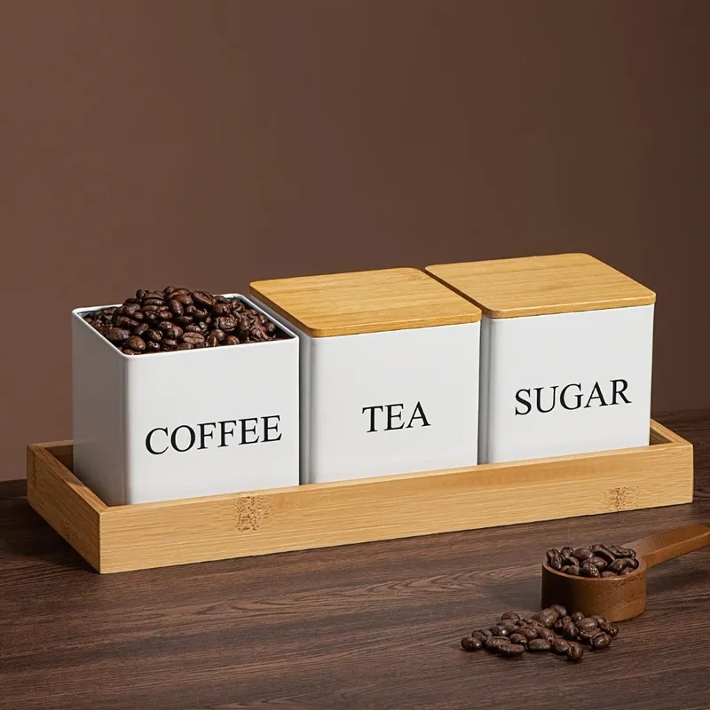 3 buah/set, 500 ml, warna puti - Tea Coffee Sugar Container ulasan dan harga