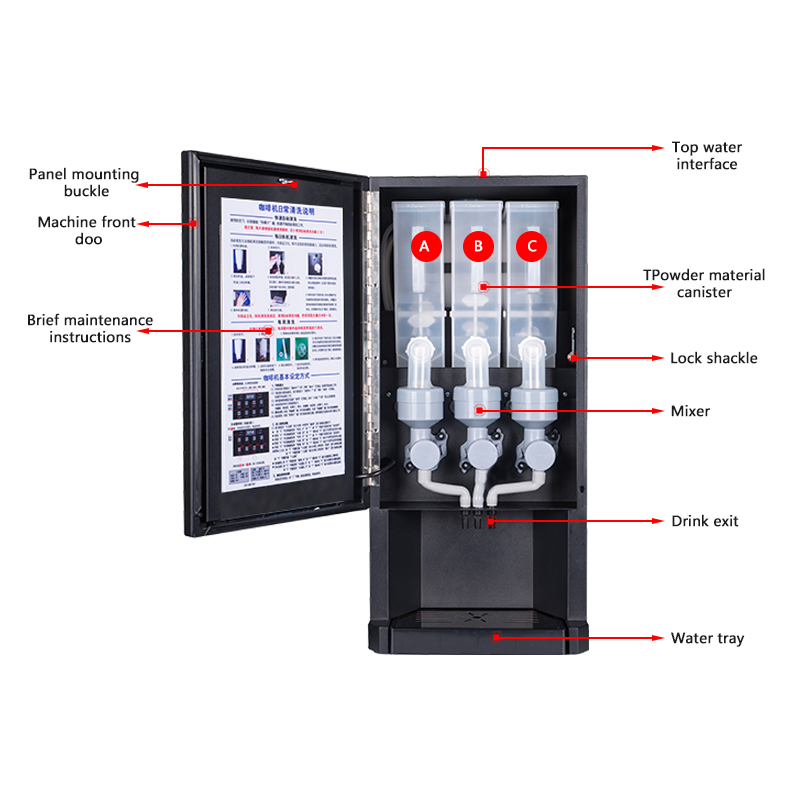 E-30S Kabinet minuman tiga jen - Coffee Tea Hot ulasan dan harga