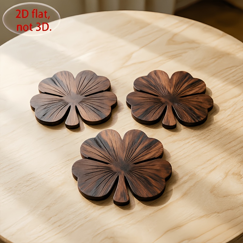 4Pcs Alas Gelas Kayu 2D Bentuk - Coffee Tea And Sugar Set ulasan dan harga