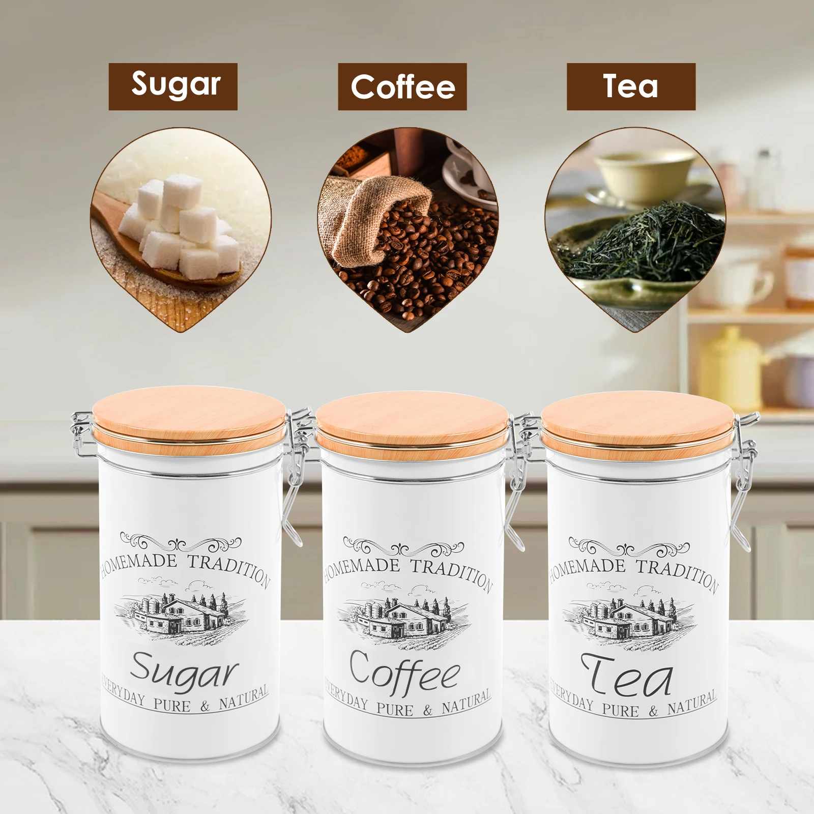 3 Buah/Set Kaleng Gula Kopi Te - Coffee Tea Sugar Container Set ulasan dan harga
