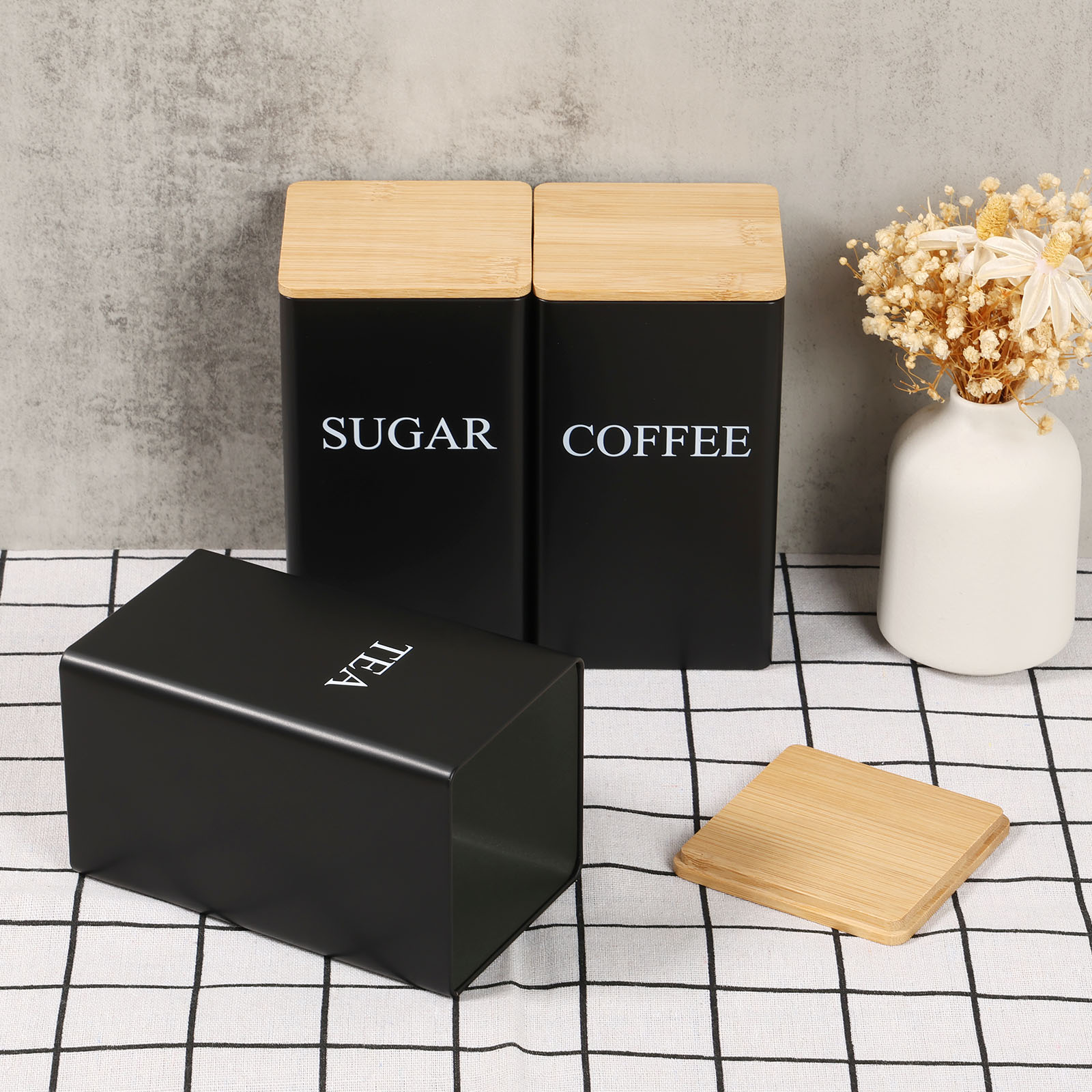 Toples Penyimpanan Biji Kopi W - Tea Coffee Sugar Container ulasan dan harga
